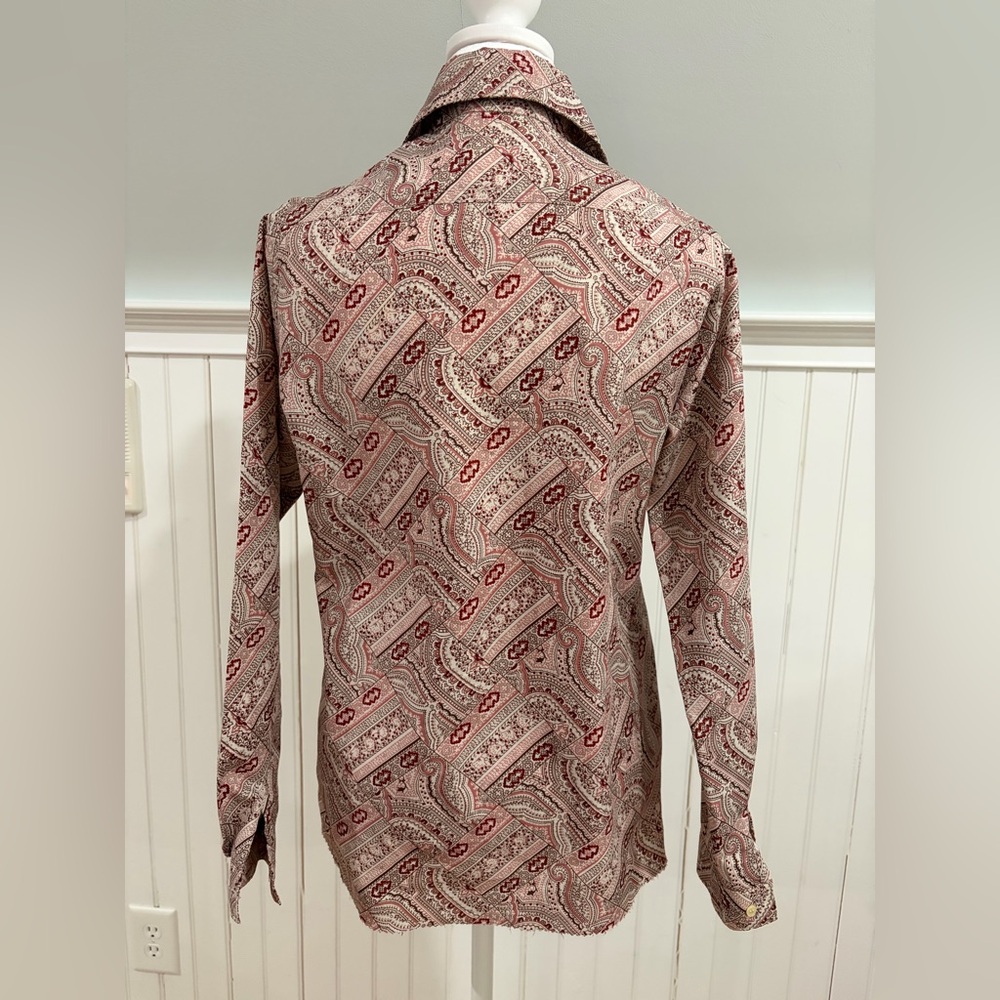 Paisley Long Sleeve Button-Up Blouse - Picture 3 of 8